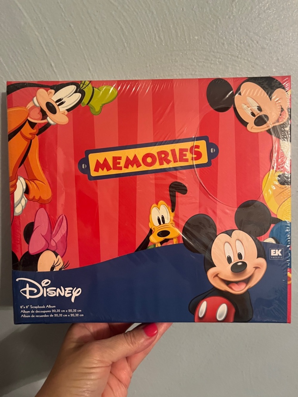 Disney Red & Blue Mickey & Friends Memories Scrapbook Album 8x8 NEW